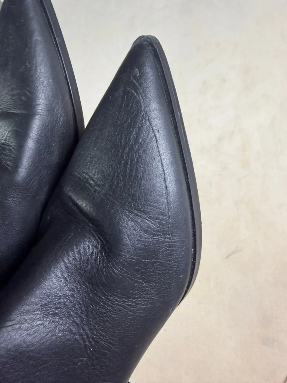 Zara Black Ankle Boots Pointed Toe Block Heel Chelsea Style Size 38 - Picture 6 of 15